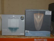 Lot to Contain 3 Assorted Lighting Items To Include 2 Elsey Easy Fit Pendant and a Vintage Cascading