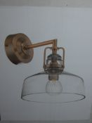 Lot to Contain 3 Assorted Lighting Items To Include a Miles Rustic look Glass and Copper Wall
