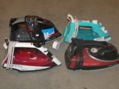 Lot to Contain 4 Assorted Morphy Richards and Russell Hobbs Steam Irons (Viewing Is Highly