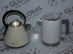 Lot to Contain 2 Assorted 1.5L Cordless Jug Kettles by Breville and Russell Hobbs (Viewing Is Highly