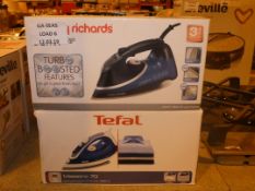 Lot to Contain 2 Assorted Morphy Richards and Tefal Steam Irons RRP £35 Each (Viewing Is Highly