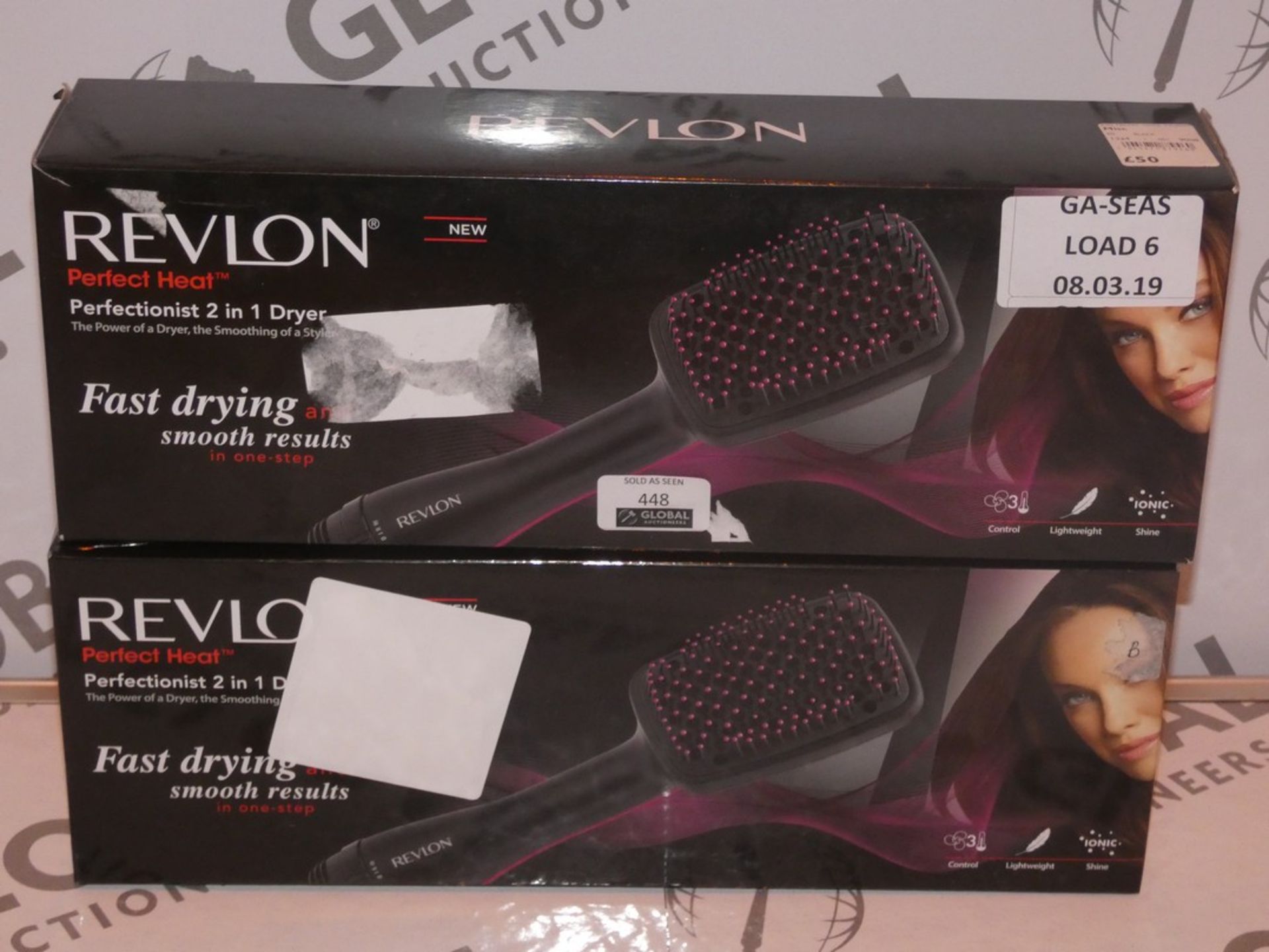 Lot to Contain 2 Boxed Revlon Petite 2 in 1 Drying Smoothing Brushes RRP £30 Each (Viewing Is Highly