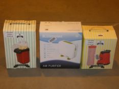 Lot to Contain 3 Assorted Items To Include a Dimplex Air Purifier, Cookshop Popcorn Maker and a