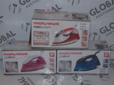 Lot to Contain 3 Boxed Morphy Richards Breeze and Turbo Steam Generating Irons RRP £35 Each (Viewing