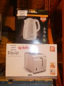 Lot to Contain 2 Boxed Assorted Kitchen Items To Include a Morphy Richards Toaster In Stainless