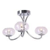 Lot to Contain 2 Assorted Lighting Items To Include a Home Collection Imogen 3 Light Flush Ceiling