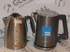 Lot to Contain 2 Assorted 1.5 and 1.7L Cordless Jug Kettles by Bosch and Tefal (Viewing Is Highly