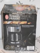 Boxed Russell Hobbs Buckingham 4 Cup Capacity Coffee Maker RRP £50 (Viewing Is Highly Recommended)