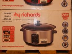 Boxed Morphy Richards Slow Cooker in Brushed Steel RRP £40 (Viewing Is Highly Recommended)