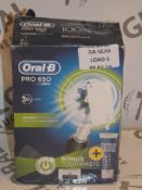 Boxed Oral B Pro 650 Toothbrush RRP £60 (Viewing Is Highly Recommended)