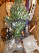 Lot to Contain a Large Assortment of Items To Include Decorative Indoor Mini Christmas Trees,