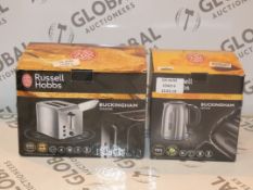 Lot to Contain 2 Boxed Kitchen Items To Include a Russell Hobbs Buckingham 2 Slice Toaster and a