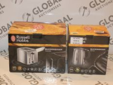 Lot to Contain 2 Boxed Kitchen Items To Include a Russell Hobbs Buckingham 2 Slice Toaster and a