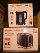 Lot to Contain 2 Boxed Assorted Kitchen Items To Include a Morphy Richards Accents 1.6L Cordless Jug