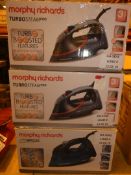 Lot to Contain 3 Morphy Richards Breeze and Turbo Steam, Steam Generating Irons RRP £40 Each (