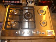 Boxed Stainless Steel Gas Hob With Accessories (Viewing Is Highly Recommended)