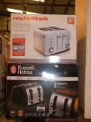 Lot to Contain 2 Boxed Morphy Richards and Russell Hobbs 4 Slice Toasters RRP £45 Each (Viewing Is