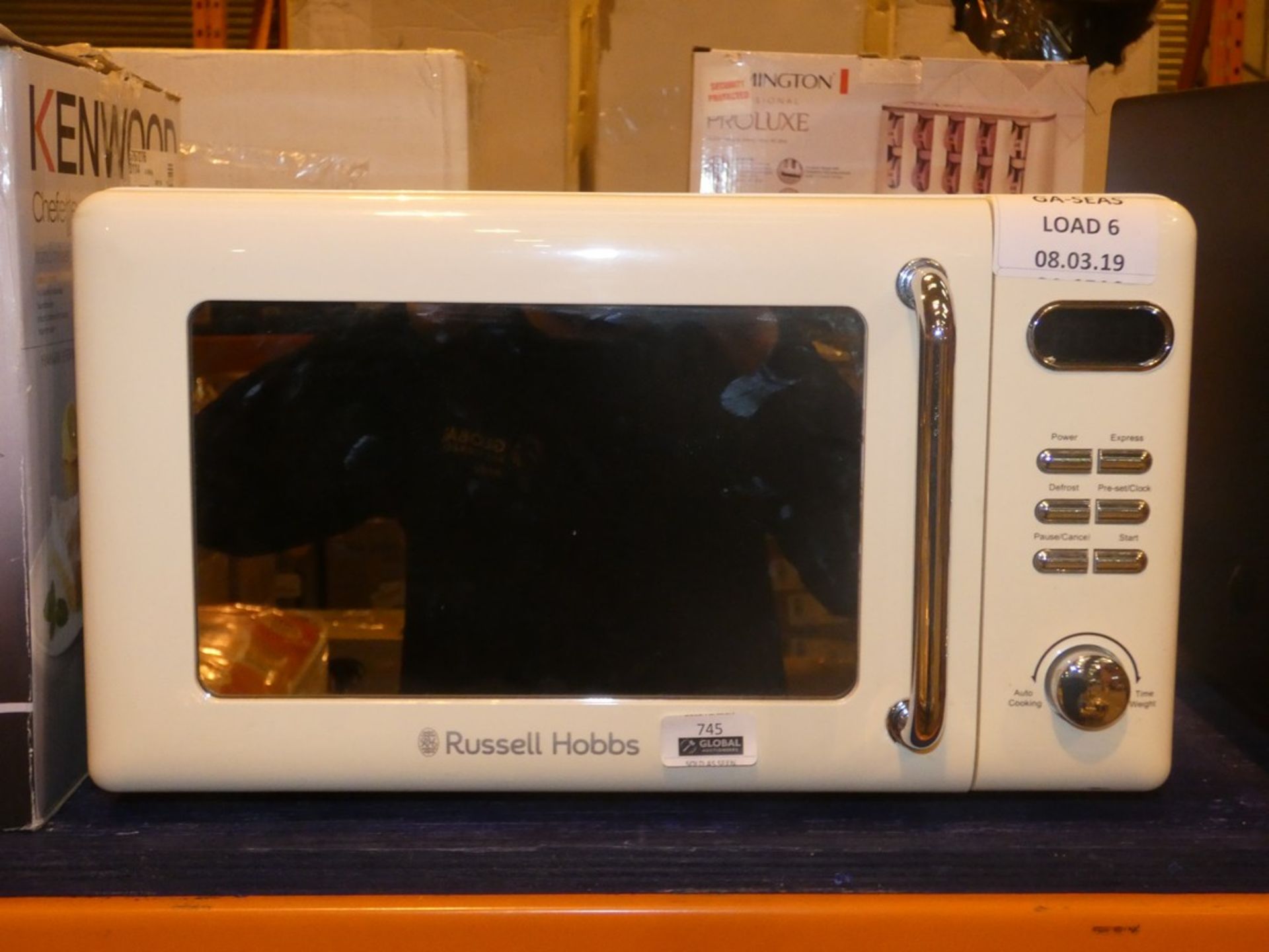 Russell Hobbs Compact Cream Digital Microwave Oven RRP £65 (Viewing Is Highly Recommended)
