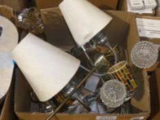 Lot to Contain 5 Assorted Lighting Items To Include British Made Designer 2 Light Wall Lights,