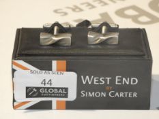 Boxed Pair of West End by Simon Carter Twisted Steel Cufflinks