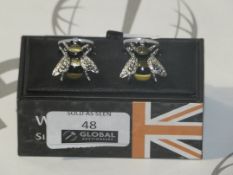 Boxed Pair of West End By Simon Carter Bumblebee Cufflinks RRP £50