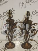 Carrington Luxurious Hand Finished Leaf and Acorn Table Lamp Bases RRP £80 Each