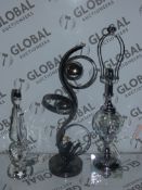 Assorted Glass Designer Table Lamp Bases and Table Lights