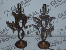 Carrington Luxurious Hand Finished Leaf and Acorn Table Lamp Bases RRP £80 Each