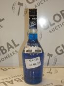 Bottle of 70cl Volare Blue Cracao Italian Liqueur RRP £30 a Bottle