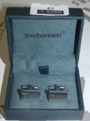 Boxed Pair of Bennett Rectangular Gents Designer Cufflinks RRP £50