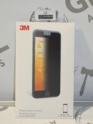 Lot to Contain 25 Brand New 3M IPhone 7 Plus Privacy Screen Protectors