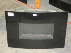 Curved Glass Wall Mounting Fireplace