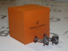 Boxed Pair of Simon Carter Bull Dog Designer Cufflinks RRP £55