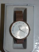 Ladies Mesh Strap Rose Gold Designer Wrist Watch