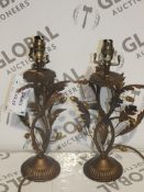 Carrington Luxurious Hand Finished Leaf and Acorn Table Lamp Bases RRP £80 Each