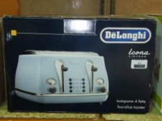 Boxed Delonghi Icona Vintage 4 Slice Toaster RRP £60