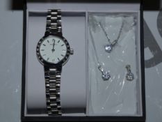 Sekonda 3 Piece Bracelet Strap Wristwatch, Necklace and Earring Matching Set