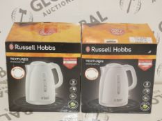 Boxed Russell Hobbs Textures 1.5L Cordless Jug Kettles RRP £50 Each