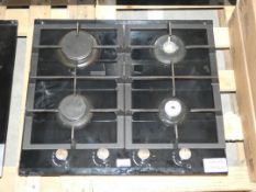 Black Gas on Glass 4 Burner Natural Gas Hob