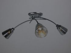 Boxed Home Collection Louise 3 Light Stainless Steel and Glass Ceiling Light Fitting RRP £50