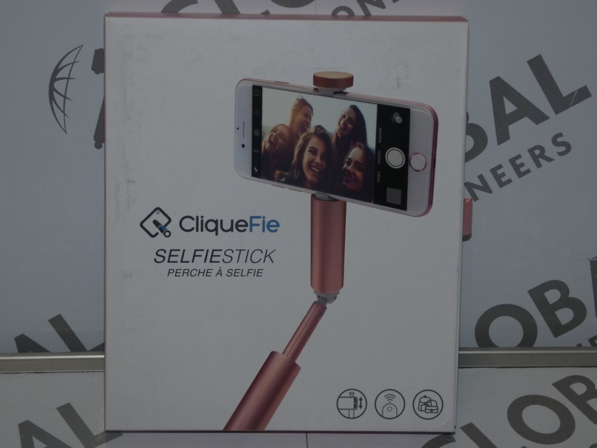 Lot to Contain 5 Boxed Cliquefie Selfie Sticks Rose Gold RRP £45 Each