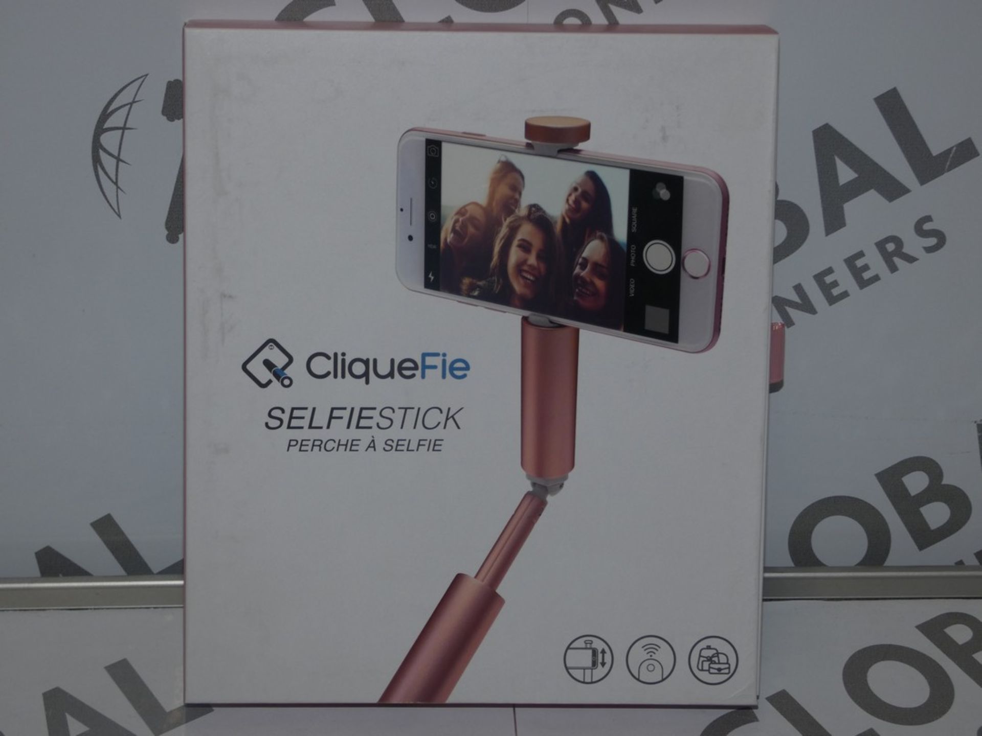 Lot to Contain 5 Boxed Cliquefie Selfie Sticks Rose Gold RRP £45 Each