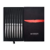 Boxed Brand New and Sealed Laguiole Style By Hailingshan 8 Piece Silver Steak Knife Set RRP £49.99