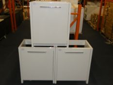 Lot to Contain 3 High Gloss White Bathstore Basin Cabinets