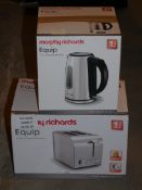 Complete 2 Piece Morphy Richards Kitchen Set to Include an Equip 1.7L Cordless Jug Kettle in Brushed