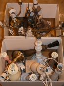 Lot to Contain 15 Assorted Lamp Bases in 2 Boxes (Viewing Is Highly Recommended)