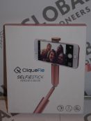 Lot to Contain 6 Boxed Cliquefie Selfie Sticks in Rose Gold RRP £40 Each