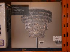 Boxed Clares Tiered Acrylic Floor Lamp (Viewing Is Highly Recommended)