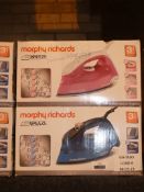 Lot to Contain 2 Morphy Richards Breeze Steam Irons RRP £45 Each (Viewing Is Highly Recommended)