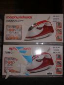 Lot to Contain 2 Morphy Richards Power Steam Pro Steam Irons RRP £35 Each (Viewing Is Highly